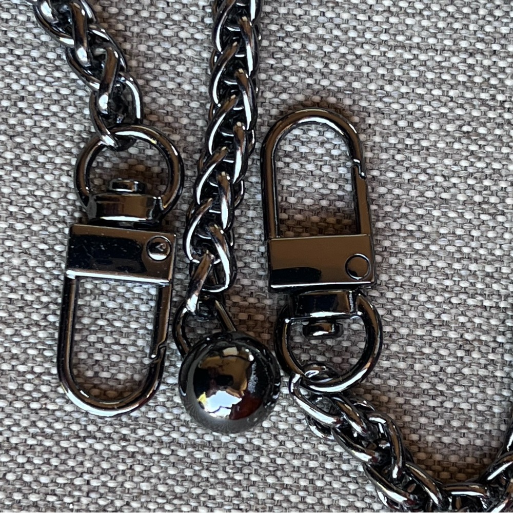 New Adjustable Crossbody/ Shoulder Strap Purse/Wallet Chain in Black - Picture 4 of 14